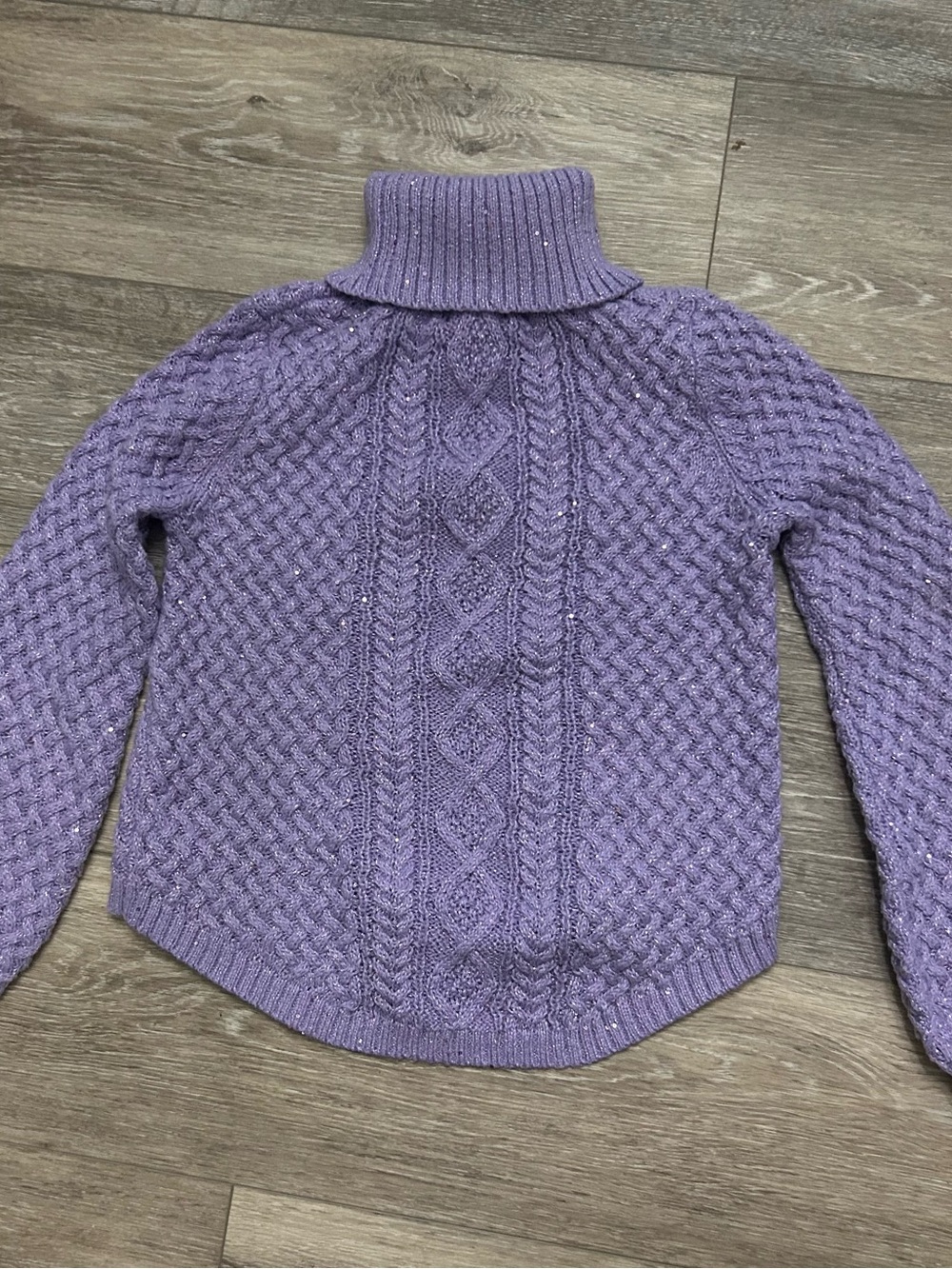 Lilac Cable Knit Turtleneck Sweater - Girl’s Cozy Style